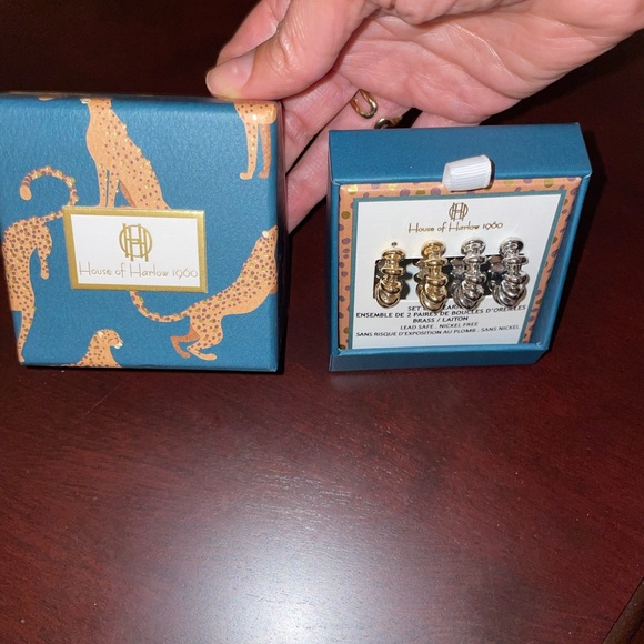 House of Harlow - 2 Pairs of earrings: Gold and Silver Earrings - Picture 4 of 7